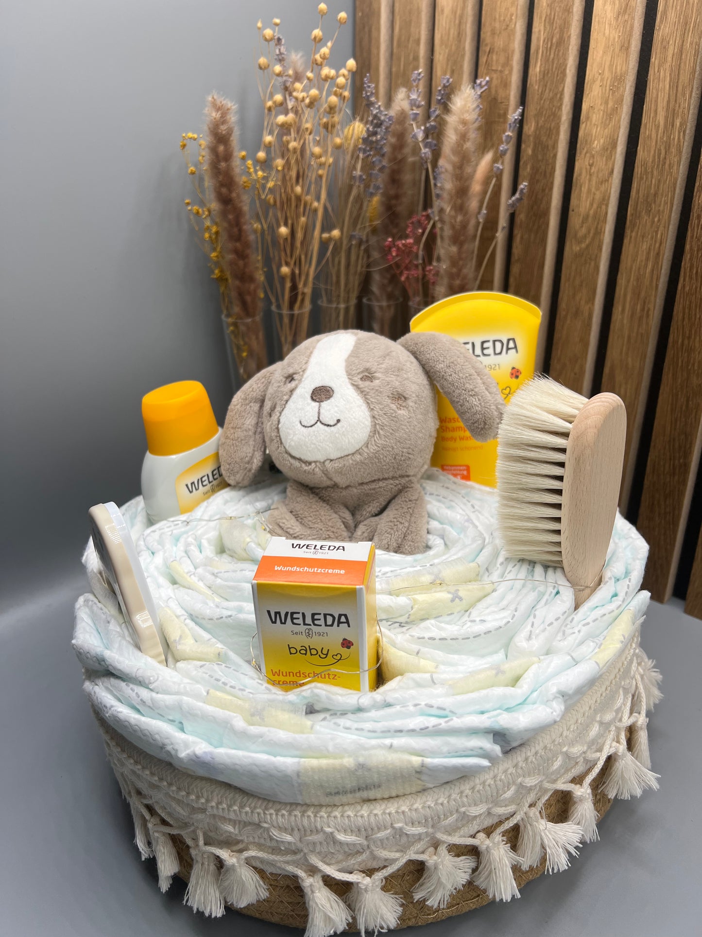 Windeltorte Hund , Geschenk zur Geburt , Babyshower,