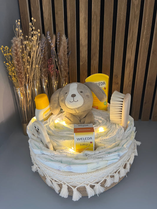 Windeltorte Hund , Geschenk zur Geburt , Babyshower,