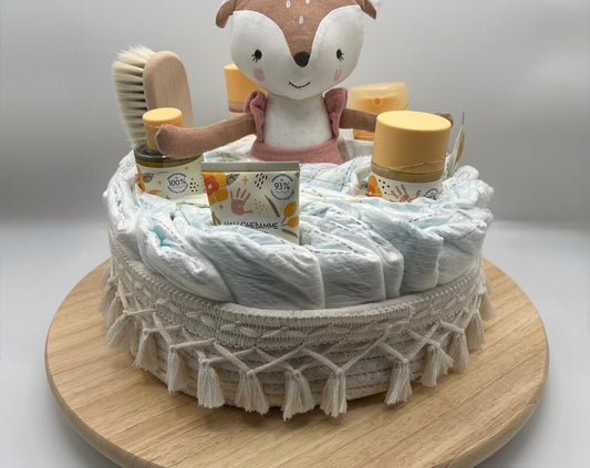 Windeltorte Reh , Geschenk zur Geburt , Babyshower,